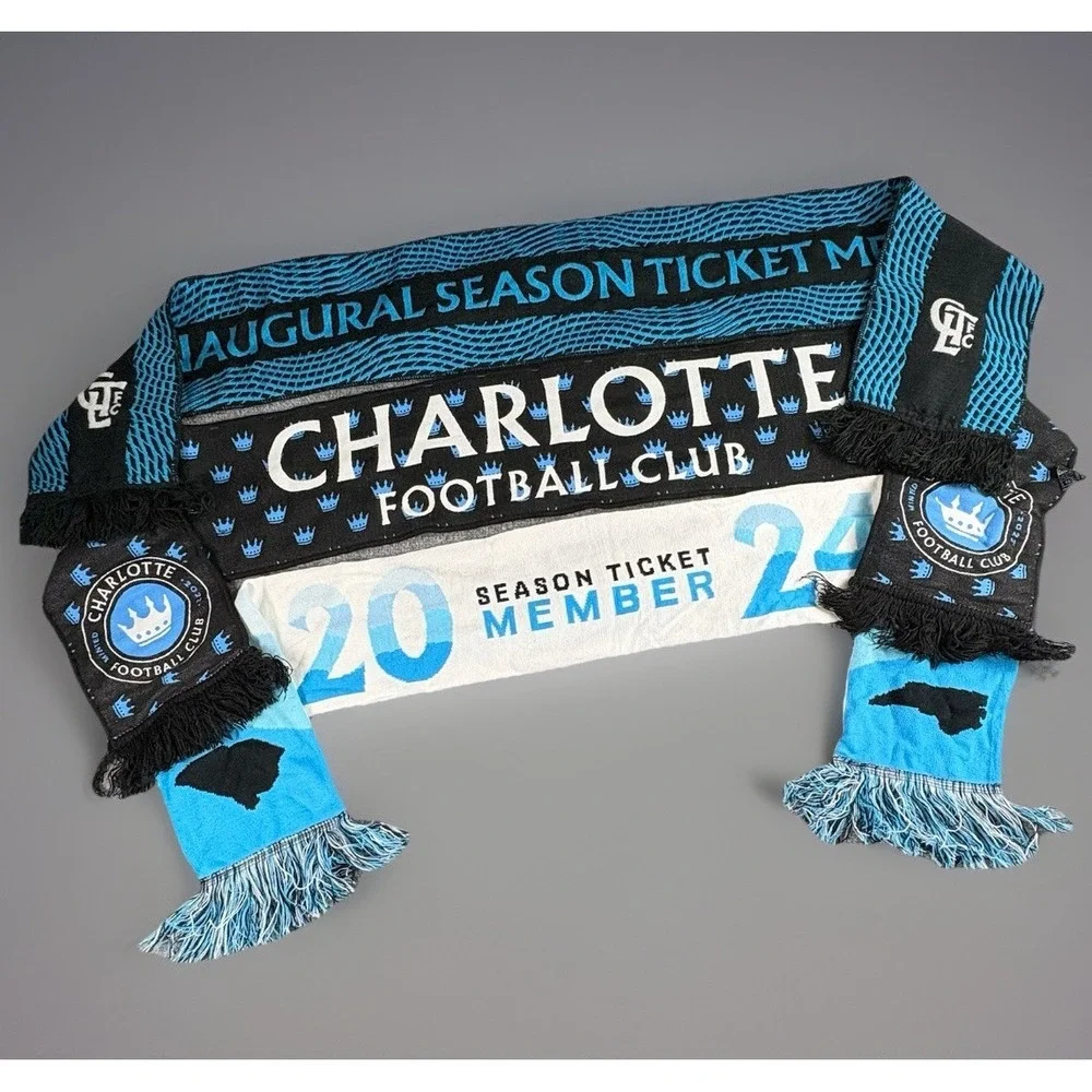 Charlotte FC MLS Supporter Scarf Lot 3 Inaugural‎ Season Ticket For The Crown